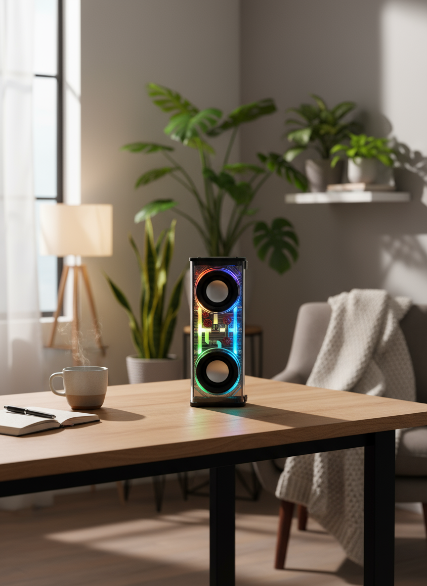 Speaker Bluetooth RGB LED Trasparente - SmartGear